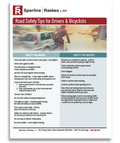 Cover of the road safety tips for drivers and bicyclists free download